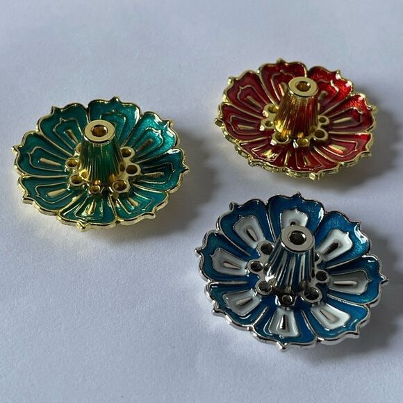 Incense Bundle of 3 Shimmering Holders Red, Blue & Green (VERY SMALL) - Picture 7 of 14
